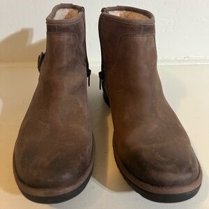 UGG Women Selima Brown Ankle Boots Size 7.5 Waterproof ultra soft UGGplush Lined